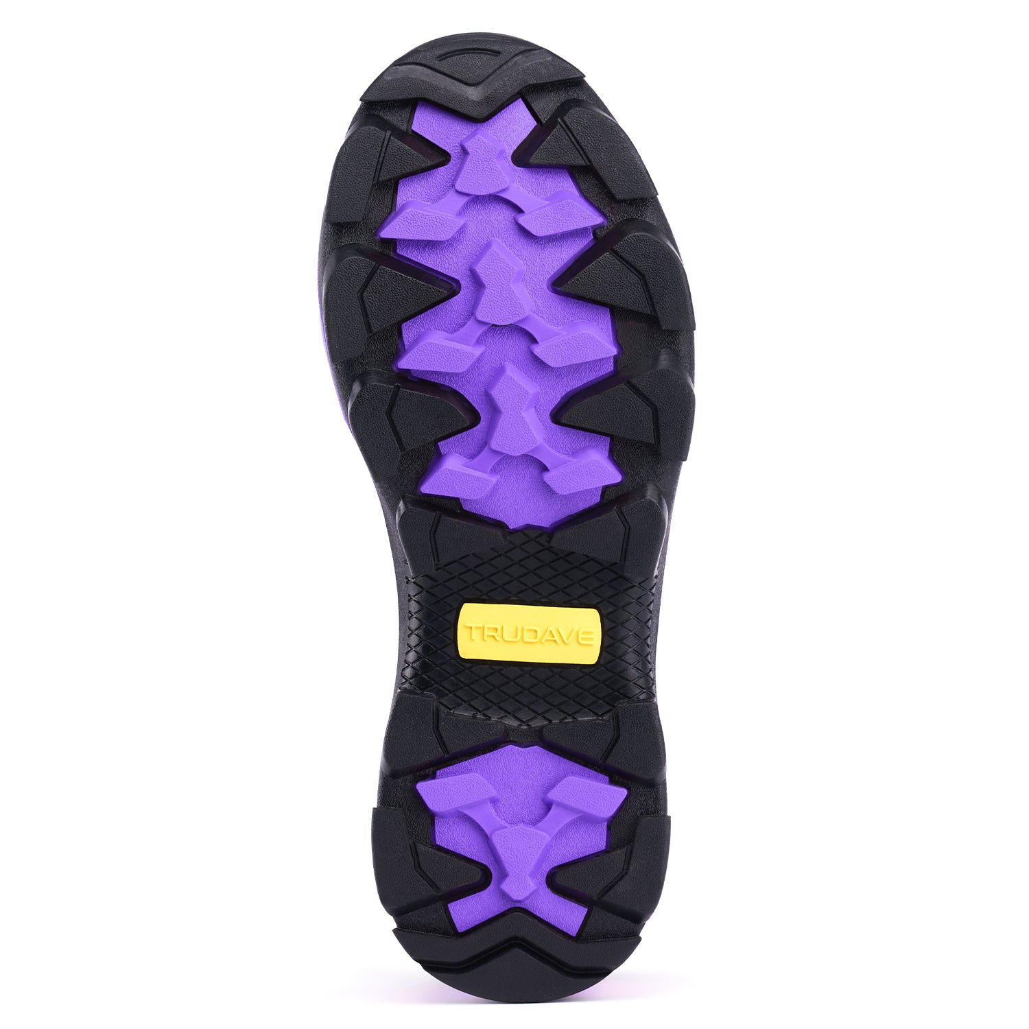 Close-up of the outsole on Trudave MudGuard Series women’s mid-calf waterproof garden boots showing durable non-slip tread for wet and muddy yards